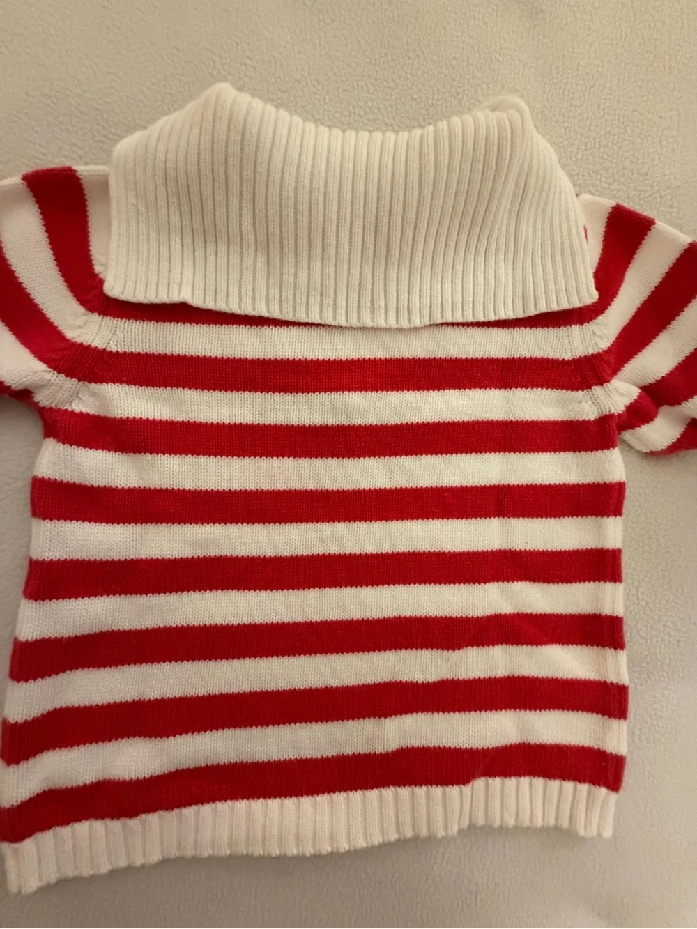 Gymboree Wish You Were Here Red & White Striped Nautical Collar Sweater